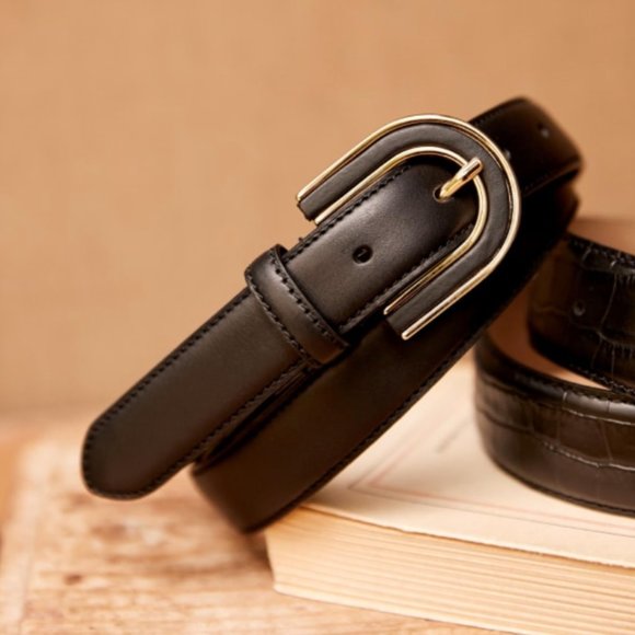 Sezane Accessories - SEZANE Ombeline Leather Belt in Heritage Black